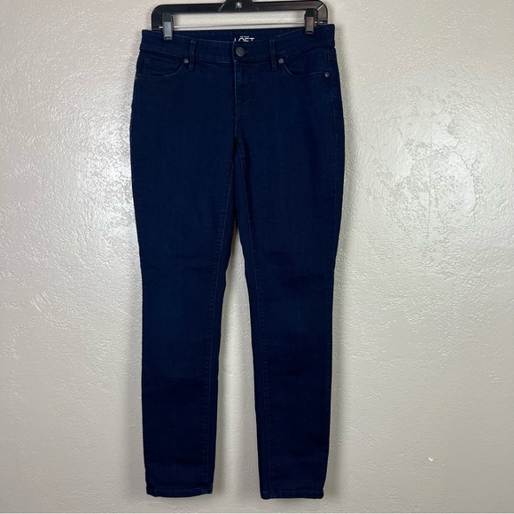Loft curvy skinny women stretch mid‎ rise blue jeans size 27/4 - Picture 1 of 12